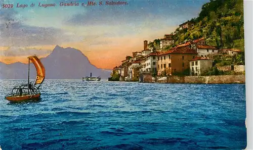 AK / Ansichtskarte  Gandria_Lago_di_Lugano mit Monte San Salvatore