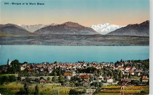 AK / Ansichtskarte  Morges_VD et le Mont Blanc Vue aerienne