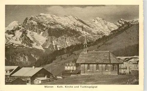 AK / Ansichtskarte  Muerren_BE Kath Kirche und Tschingelgrat