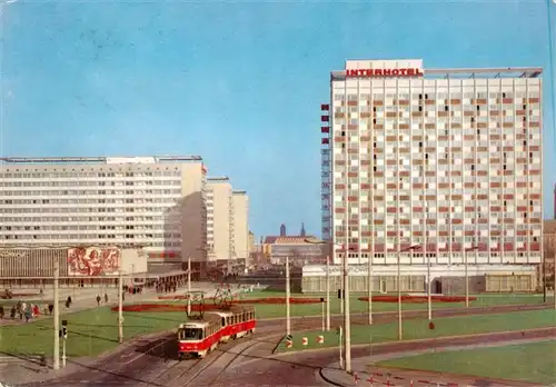 AK / Ansichtskarte 73918985 Dresden_Elbe Prager Strasse mit Interhotel Newa