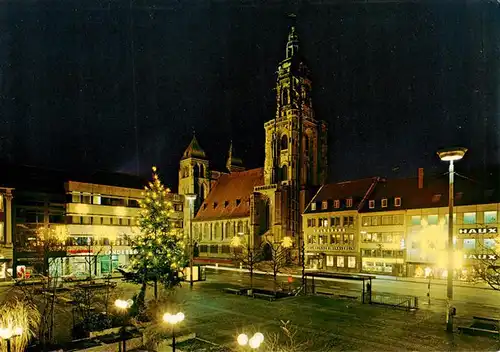 AK / Ansichtskarte  Heilbronn_Neckar Blick vom Rathaus zur Kilianskirche in der Weihnachtszeit