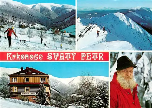 AK / Ansichtskarte 73918998 Svaty_Petr_St_Peter_Riesengebirge_CZ Udoli sv Petra vo pozadi Kozi hrbety kozi hrbety Alpsky hotel