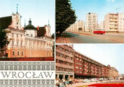 AK / Ansichtskarte  Wroclaw_Breslau_PL Zaklad Narodowy im Ossolinskich Biblioteka Ulica Grabiszynska Ulica Swidnicka