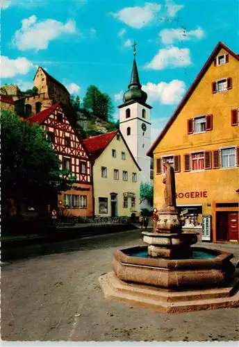 AK / Ansichtskarte  Pottenstein_Oberfranken Marktbrunnen Kirche