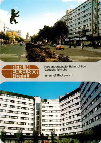 AK / Ansichtskarte  Berlin Herdenbergstr Bahnhof Zoo Gedaechtniskirche Hotel Excelsior