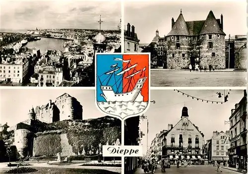 AK / Ansichtskarte  Dieppe_76_Seine-Maritime Le Port La Residence Square du canada Le Cafe des Tribunaux