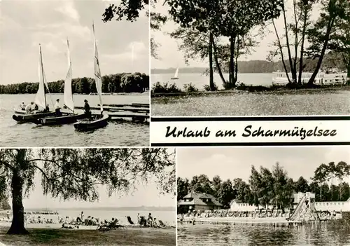 AK / Ansichtskarte  Scharmuetzelsee_Bad_Saarow Segelpartie Panorama Strandpartien