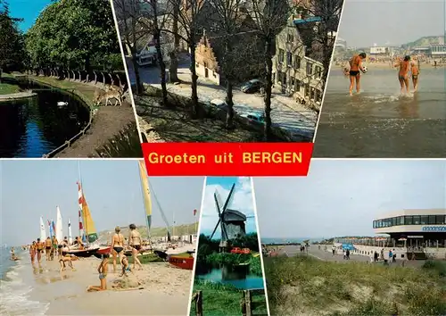 AK / Ansichtskarte  Bergen__Nordholland_NL Tierpark Strandpartien Muehle Hotel