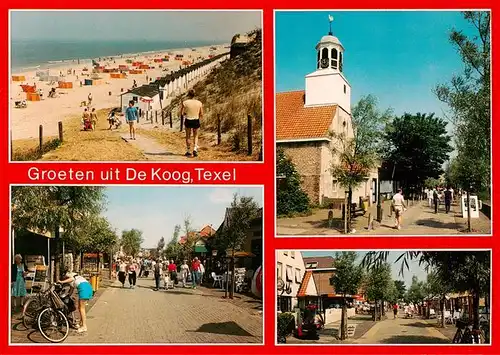 AK / Ansichtskarte  De_Koog_Texel_NL Strand Promenade Kirche 