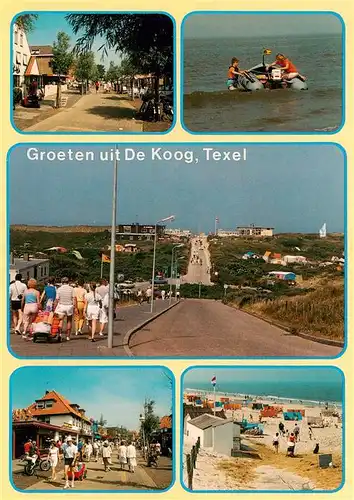 AK / Ansichtskarte 73919086 De_Koog_Texel_NL Strandweg Schlauchboot Strassenpartie Strandpartie