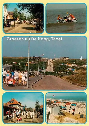 AK / Ansichtskarte  De_Koog_Texel_NL Strandweg Schlauchboot Strassenpartie Strandpartie