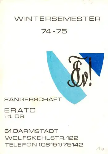 AK / Ansichtskarte  Darmstadt Saengerschaft Erato 