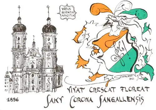 AK / Ansichtskarte  St_Gallen_SG Vivat Crescat Floreat Sakr Corona Sangallensis