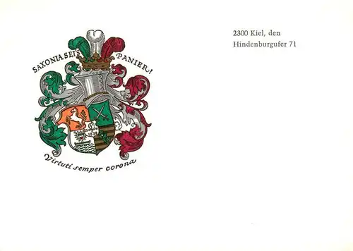 AK / Ansichtskarte 73919097 Kiel Wappen der Burschenschaft Saxonia