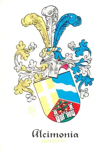 AK / Ansichtskarte 73919107 Eichstaett_Oberbayern Wappen der Burschenschaft Alcimonia