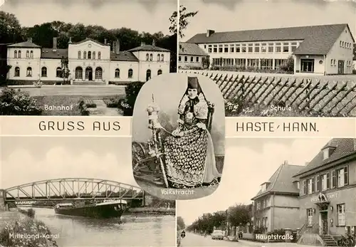 AK / Ansichtskarte 73919111 Haste_Hannover_Wunstorf Bahnhof Schule Mittelland Kanal Hauptstrasse