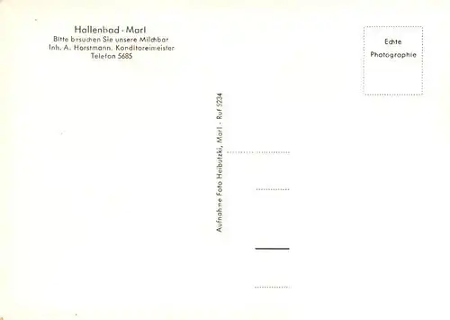 AK / Ansichtskarte  Marl__Westfalen Hallenbad Gastronomie Gastraeume