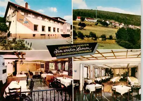 AK / Ansichtskarte  Kortelshuette_Rothenberg_Odenwald Gasthaus und Pension Zum weissen Lamm Gastraeume Panorama