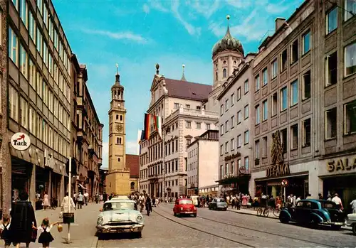 AK / Ansichtskarte 73919204 Augsburg Untere Maximilianstrasse mit Rathaus und Perlach