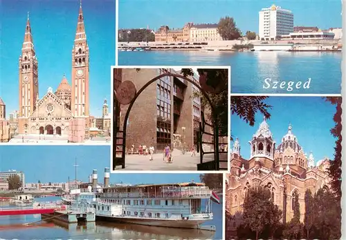 AK / Ansichtskarte 73919241 Szeged_HU Synagoge Panorama Teilansichten Faehrschiff