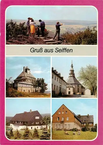 AK / Ansichtskarte  Seiffen_Erzgebirge Panorama Bergbaude auf dem Schwartenberg Rundkirche Ferienheim des Rates der Stadt Halle FDGB Erholungsheim Berghof