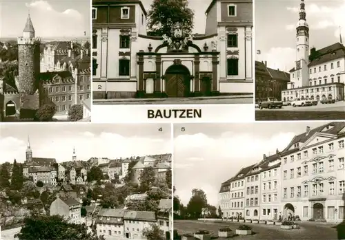 AK / Ansichtskarte  Bautzen Reichenturmblick Domstift Rathaus Blick von der Friedensbruecke Am Fleischmarkt