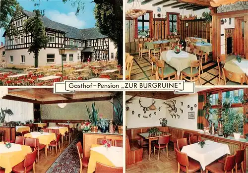 AK / Ansichtskarte  Frauenberg_Hessen Gasthof Pension Zur Burgruine Gastraeume