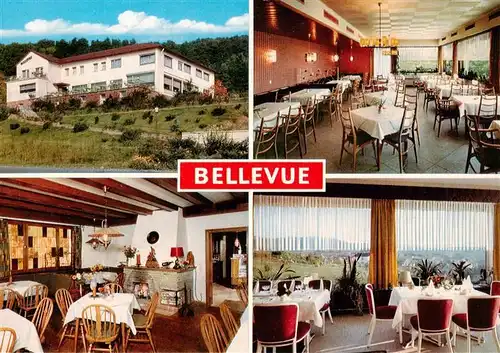 AK / Ansichtskarte 73919342 Wolfshausen_Marburg-Biedenkopf Hotel Bellevue Gastraeume