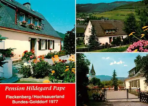 AK / Ansichtskarte  Fleckenberg_Schmallenberg Pension Hildegard Pape Panorama Eingangstor