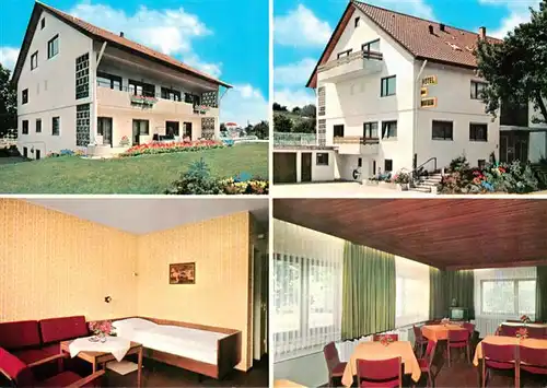 AK / Ansichtskarte 73919349 Bad_Rappenau Hotel Garni Wartberg Gaststube Zimmer