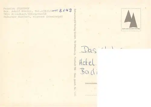 AK / Ansichtskarte 73919350 Prinzbach_Biberach_Kinzigtal Pension Jaegerhof