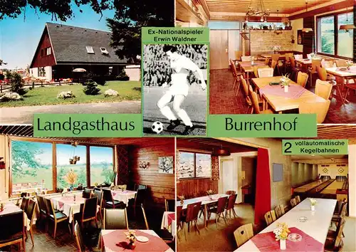 AK / Ansichtskarte  Erkenbrechtsweiler Landgasthaus Burrenhof Gastraeume Kegelbahn