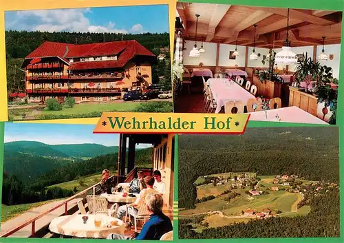 AK / Ansichtskarte  Wehrhalden Gasthaus Pension Wehrhalder Hof Gastraum Terrasse Panorama