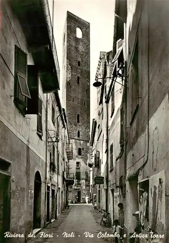 AK / Ansichtskarte  Noli_Liguria_IT Via Colombo e Antica Torre
