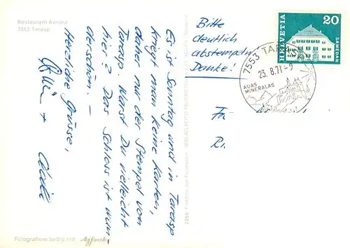 AK / Ansichtskarte  Tarasp Restaurant Avrona