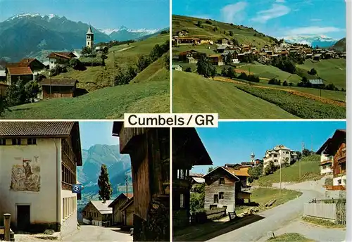 AK / Ansichtskarte  Cumbels_Ilanz_GR mit Piz Terri Ringelspitze Dorfpartie Schulhaus