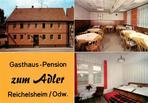 AK / Ansichtskarte 73919448 Reichelsheim_Odenwald Gasthaus Pension zum Adler Gaststube Zimmer