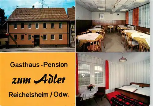 AK / Ansichtskarte 73919449 Reichelsheim_Odenwald Gasthaus Pension zum Adler Gaststube Zimmer