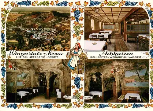 AK / Ansichtskarte 73919459 Achkarren Winzerstube zur Krone mit Schlossberg Grotte Details