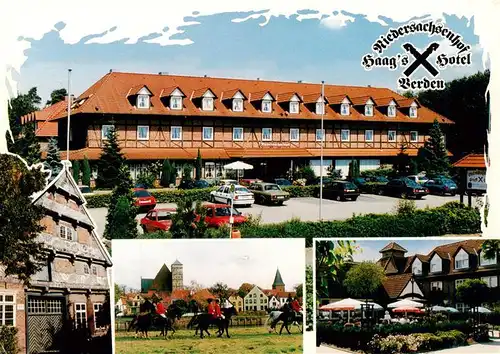 AK / Ansichtskarte 73919467 Verden_Aller Niedersachsenhof Haags Hotel Reiter Terrasse