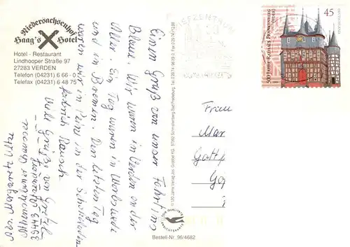 AK / Ansichtskarte  Verden_Aller Niedersachsenhof Haags Hotel Reiter Terrasse