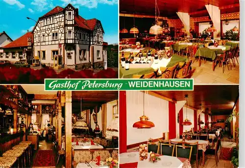 AK / Ansichtskarte 73919485 Weidenhausen_Gladenbach_Salzboedetal Gasthof Petersburg Gastraeume Bar