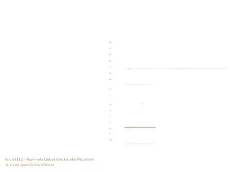 AK / Ansichtskarte  Hummel_Kuenstler-AK-Nr. Nr.14412 Josef Mueller Gebet fuers kranke Pueppchen! Kind Kinderwagen Beten