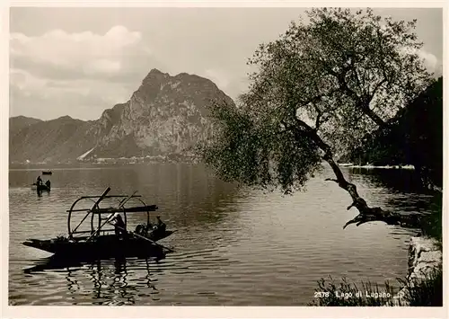 AK / Ansichtskarte  Lago_di_Lugano Panorama Fischerboot