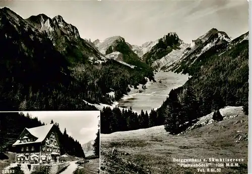 AK / Ansichtskarte  Plattenboedeli_Bruelisau_IR Panorama Berggasthaus zum Saembtisersee