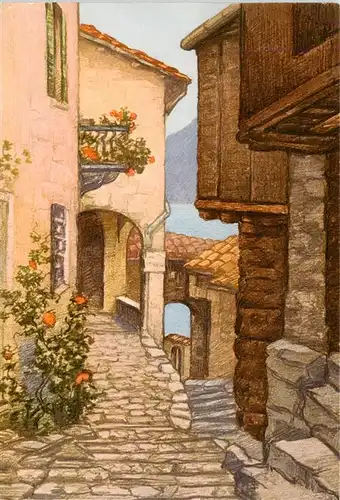 AK / Ansichtskarte  Gandria_Lago_di_Lugano Dorfmotiv 