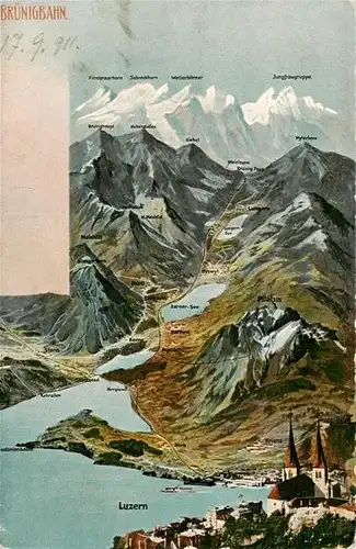 AK / Ansichtskarte  Bruenigbahn_Bruenig_OW Panorama