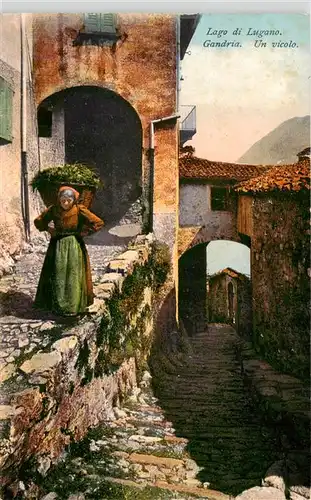 AK / Ansichtskarte  Gandria_Lago_di_Lugano Un vicolo