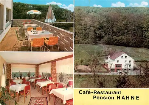AK / Ansichtskarte 73919619 Breitenbach_Arnsberg Cafe Restaurant Pension Josef Hahne Terrasse Gastraum