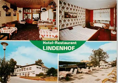 AK / Ansichtskarte 73919622 Sundern_Sauerland Hotel Restaurant Lindenhof Gaststube Zimmer Terrasse